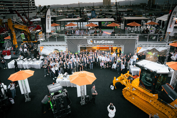 Group photo at liugong booth, conexpo 2026