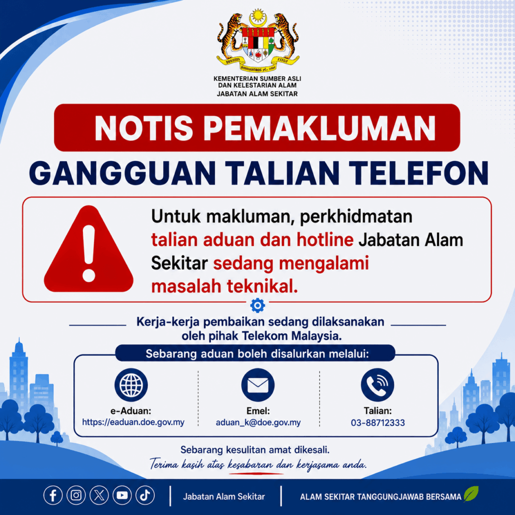 Notis pemakluman gangguan talian telefon