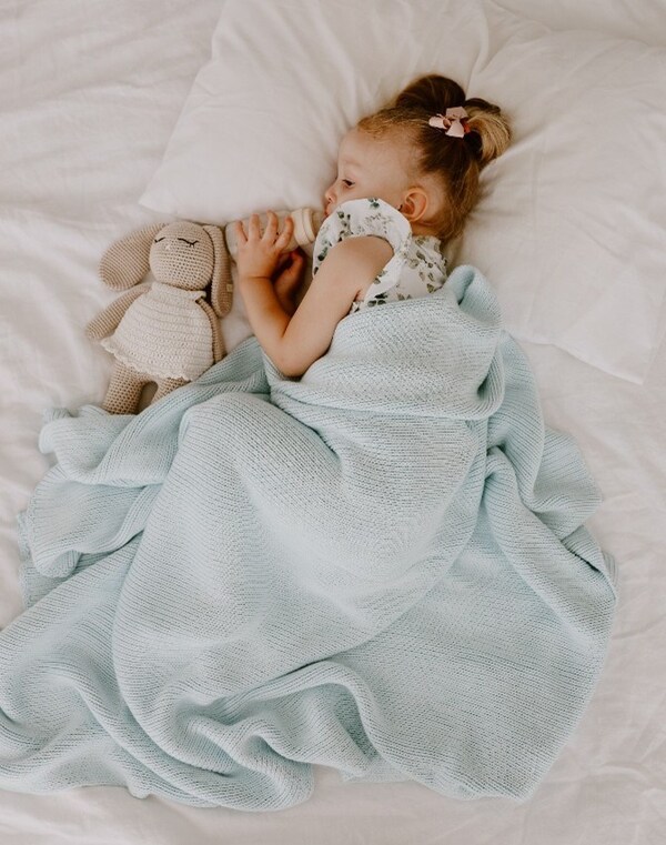 Woven Woven Kids Bamboo Weighted Blanket In Glacier Blue 1.5Kg Woven woven kids bamboo weighted blanket in glacier blue 1. 5kg
